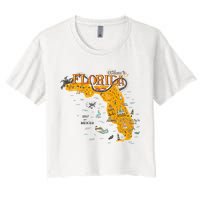 Welcome To Florida Cool Tourist Map Crop Top
