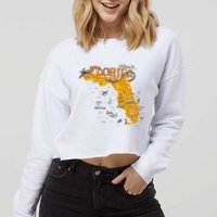 Welcome To Florida Cool Tourist Map Cropped Pullover Crew