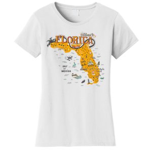 Welcome To Florida Cool Tourist Map Women's T-Shirt