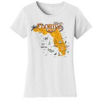 Welcome To Florida Cool Tourist Map Women's T-Shirt