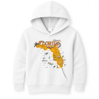 Welcome To Florida Cool Tourist Map Kids Hoodie