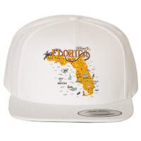 Welcome To Florida Cool Tourist Map Wool Snapback Cap