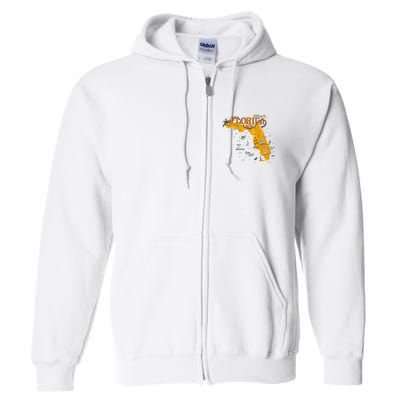 Welcome To Florida Cool Tourist Map Full Zip Hoodie