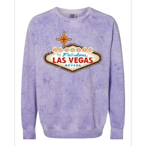 Welcome to Las Vegas Classic Sign Colorblast Crewneck Sweatshirt