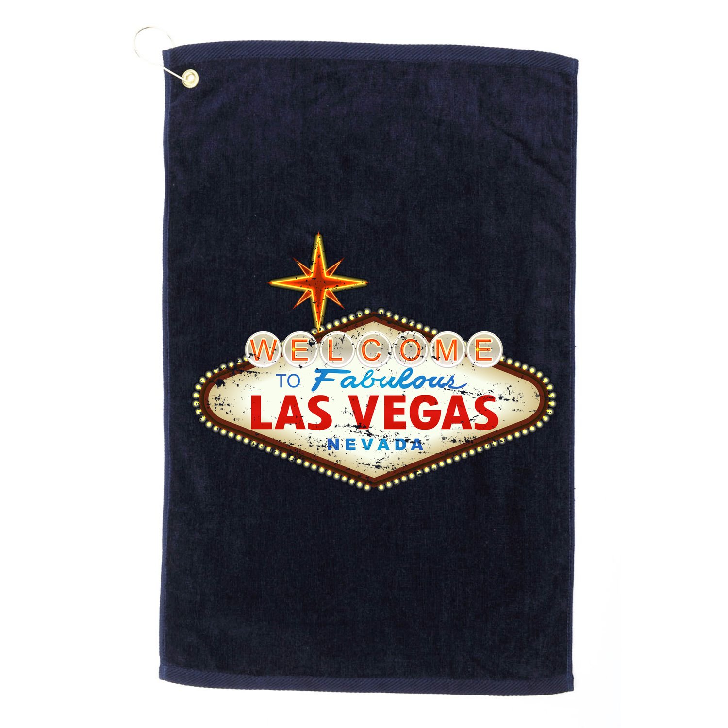 Welcome to Las Vegas Classic Sign Golf Towel