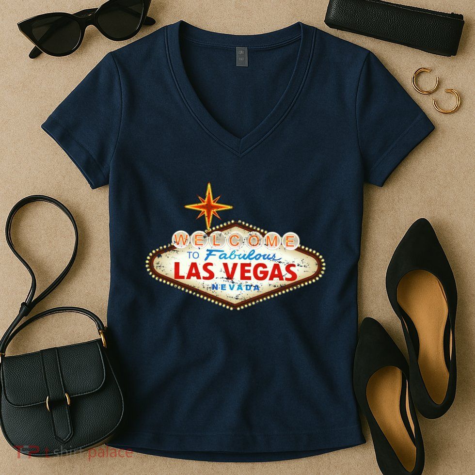 Welcome to Las Vegas Classic Sign Women's V-Neck T-Shirt