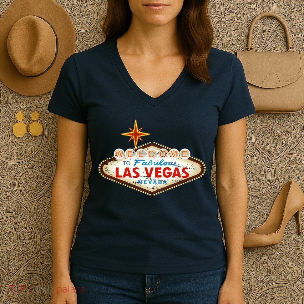 Welcome to Las Vegas Classic Sign Women's V-Neck T-Shirt