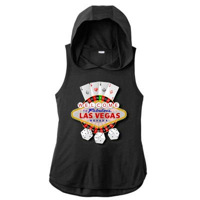 Welcome To Las Vegas Original Logo Ladies PosiCharge Tri-Blend Wicking Draft Hoodie Tank