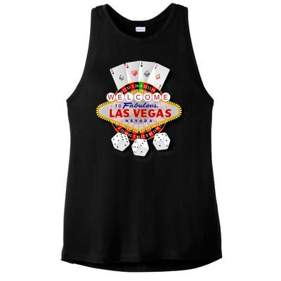 Welcome To Las Vegas Original Logo Ladies PosiCharge Tri-Blend Wicking Tank