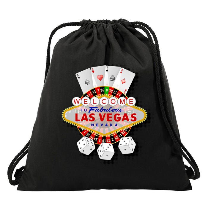 Welcome To Las Vegas Original Logo Drawstring Bag