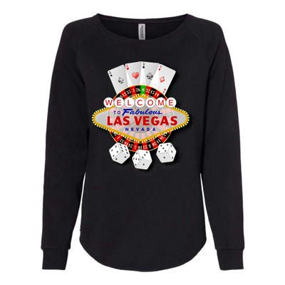 Welcome To Las Vegas Original Logo Womens California Wash Sweatshirt