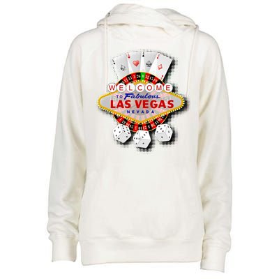 Welcome To Las Vegas Original Logo Womens Funnel Neck Pullover Hood