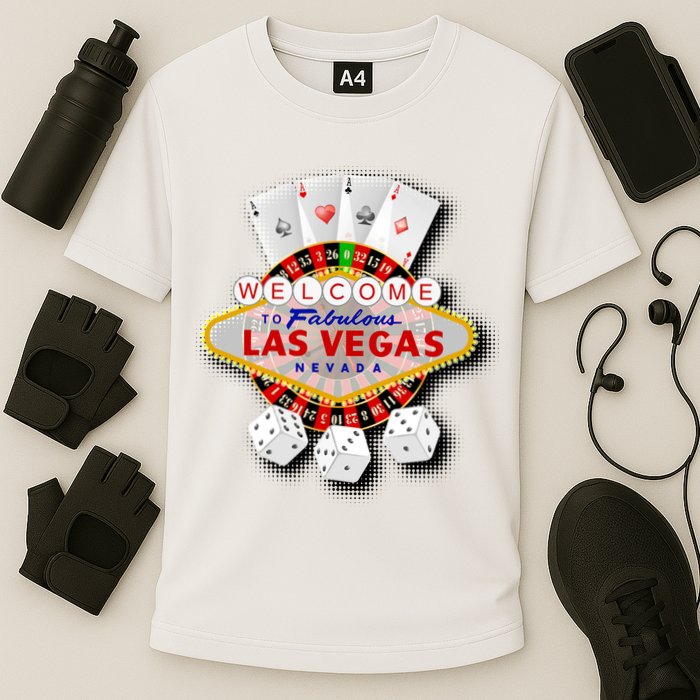 Welcome To Las Vegas Original Logo Cooling Performance Crew T-Shirt