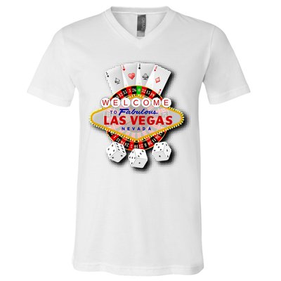Welcome To Las Vegas Original Logo V-Neck T-Shirt