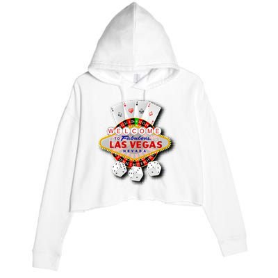 Welcome To Las Vegas Original Logo Crop Fleece Hoodie