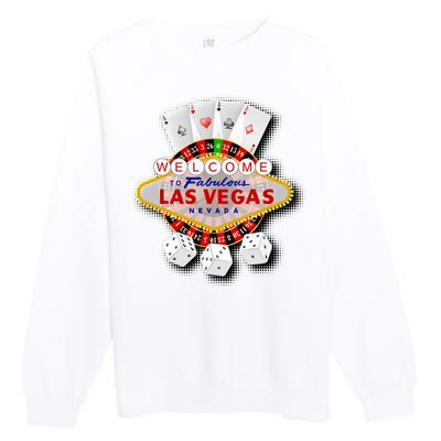 Welcome To Las Vegas Original Logo Premium Crewneck Sweatshirt