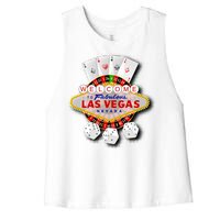 Welcome To Las Vegas Original Logo Women's Racerback Cropped Tank