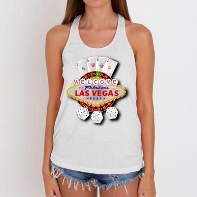 Welcome To Las Vegas Original Logo Women's Knotted Racerback Tank