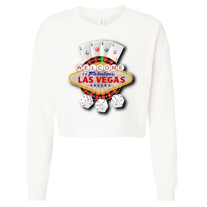 Welcome To Las Vegas Original Logo Cropped Pullover Crew