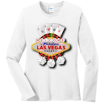 Welcome To Las Vegas Original Logo Ladies Long Sleeve Shirt