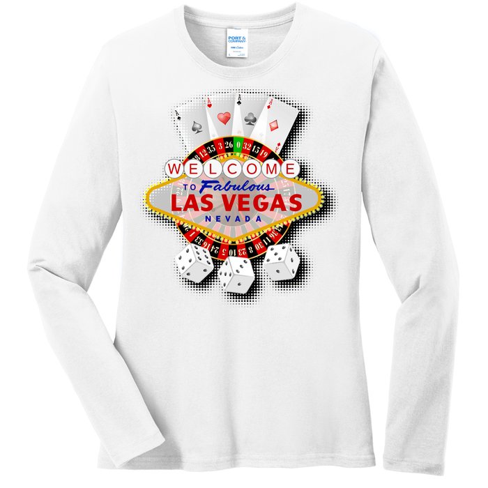 Welcome To Las Vegas Original Logo Ladies Long Sleeve Shirt