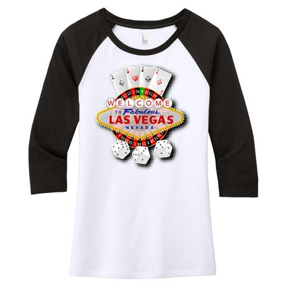 Welcome To Las Vegas Original Logo Women's Tri-Blend 3/4-Sleeve Raglan Shirt