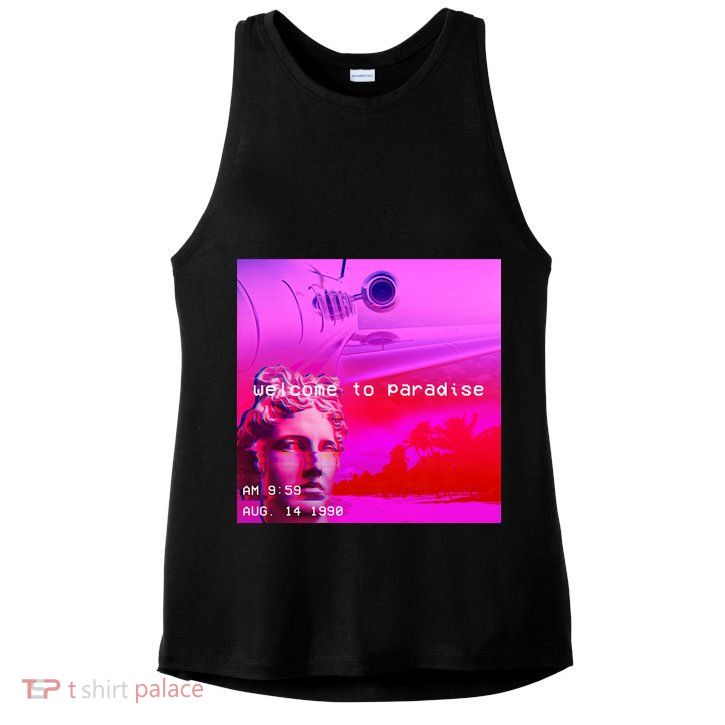 Welcome To Paradise Vaporwave Ladies PosiCharge Tri-Blend Wicking Tank