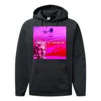 Welcome To Paradise Vaporwave Performance Fleece Hoodie