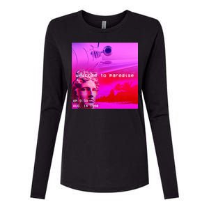 Welcome To Paradise Vaporwave Womens Cotton Relaxed Long Sleeve T-Shirt