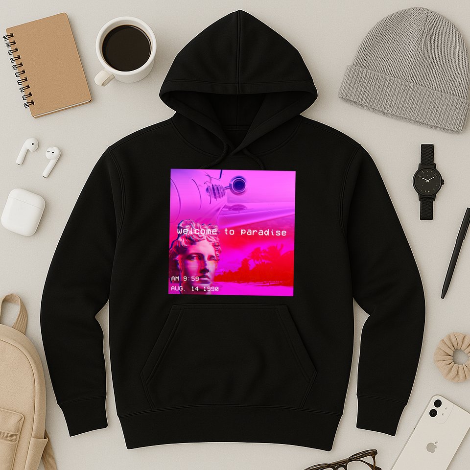 Welcome To Paradise Vaporwave Hoodie