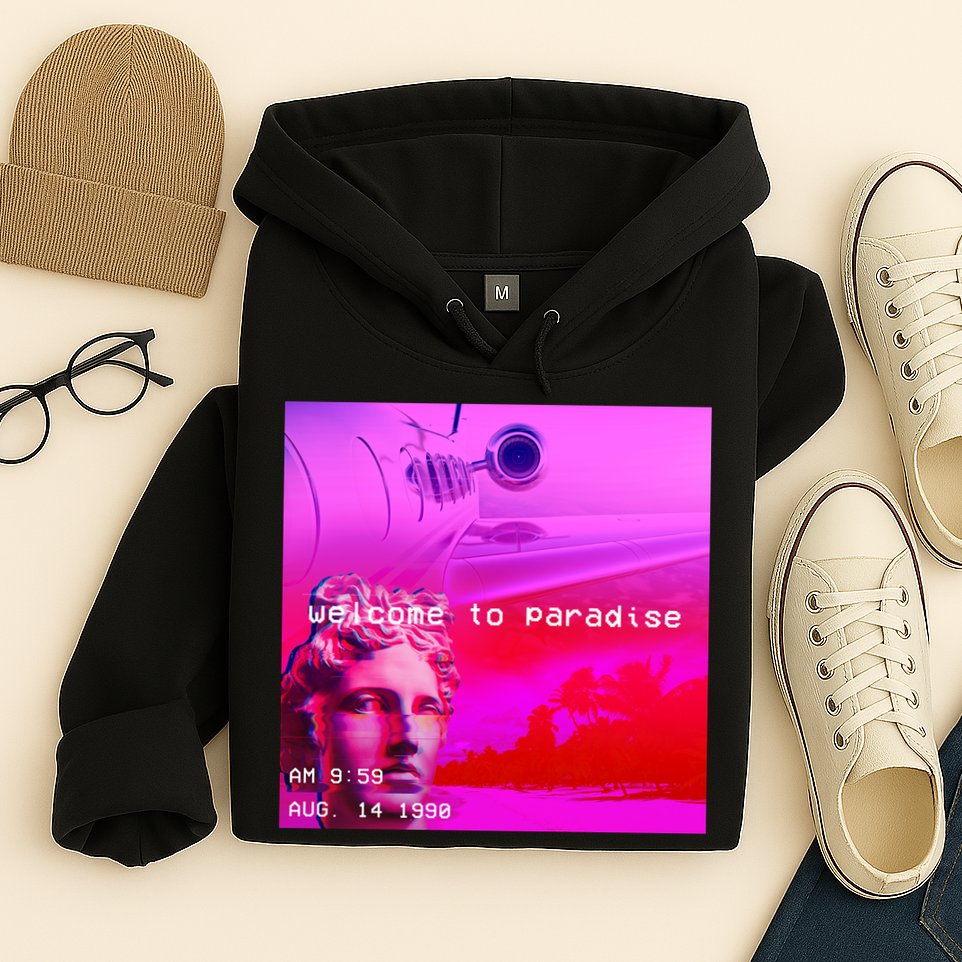 Welcome To Paradise Vaporwave Hoodie
