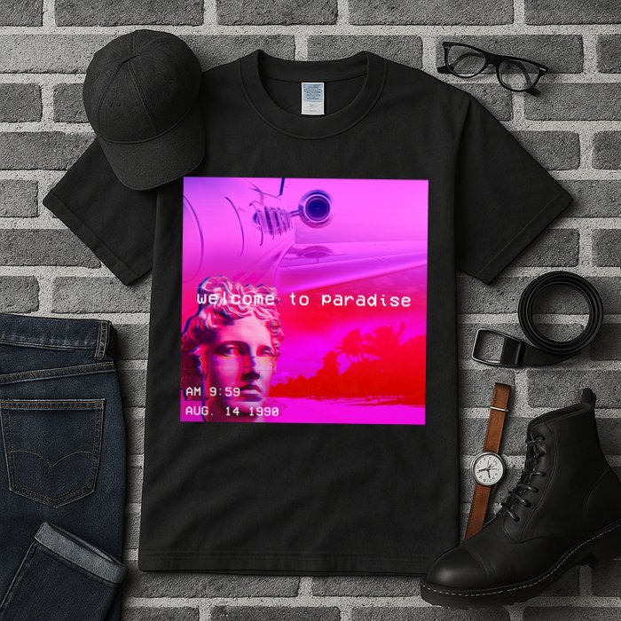 Welcome To Paradise Vaporwave Tall T-Shirt
