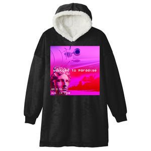 Welcome To Paradise Vaporwave Hooded Wearable Blanket