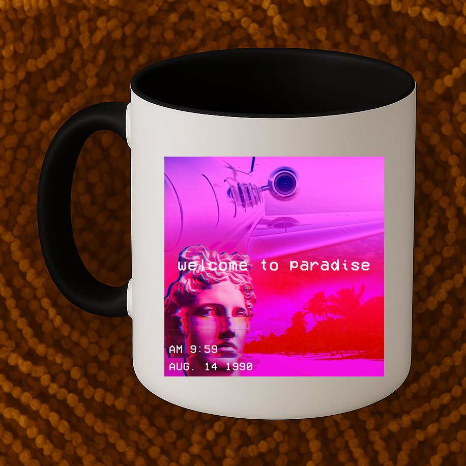 Welcome To Paradise Vaporwave Mug