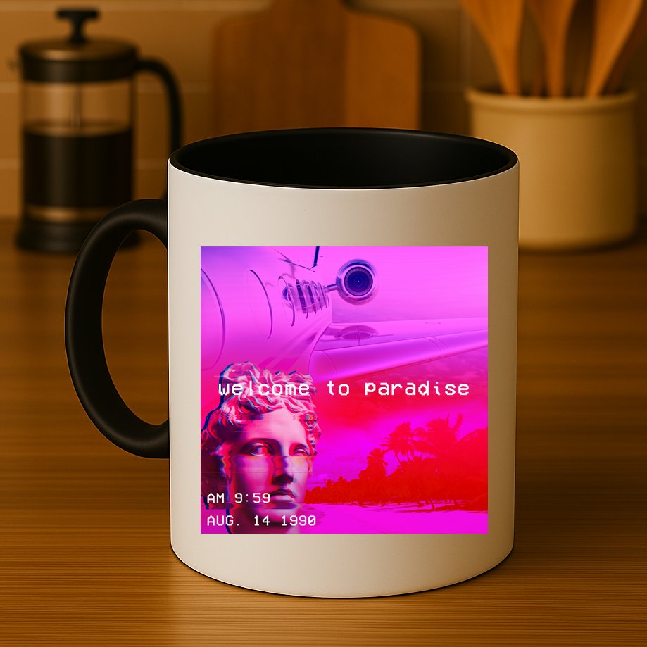 Welcome To Paradise Vaporwave Mug