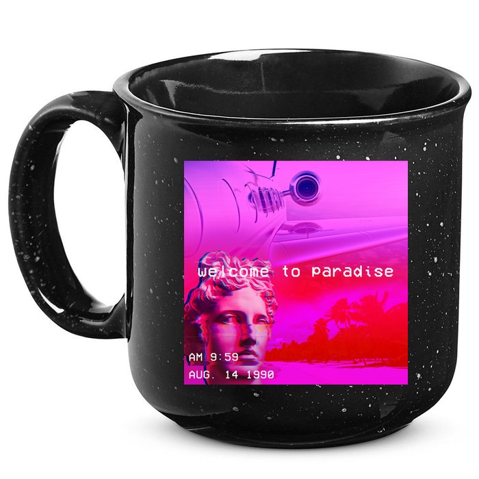 Welcome To Paradise Vaporwave 15oz Campfire Ceramic Mug