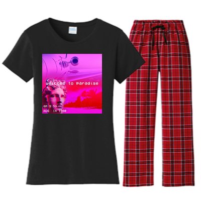 Welcome To Paradise Vaporwave Women's Flannel Pajama Set