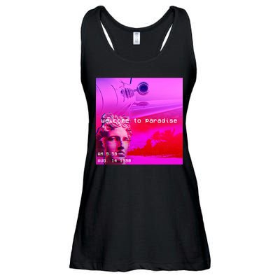 Welcome To Paradise Vaporwave Ladies Essential Flowy Tank