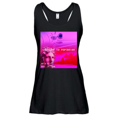 Welcome To Paradise Vaporwave Ladies Essential Flowy Tank