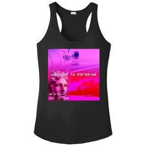 Welcome To Paradise Vaporwave Ladies PosiCharge Competitor Racerback Tank