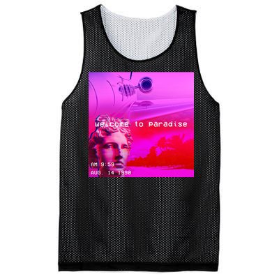 Welcome To Paradise Vaporwave Mesh Reversible Basketball Jersey Tank