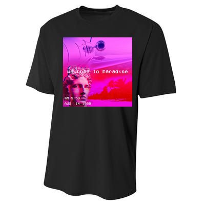 Welcome To Paradise Vaporwave Performance Sprint T-Shirt