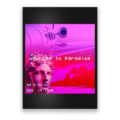 Welcome To Paradise Vaporwave Poster