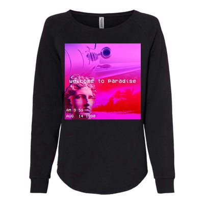 Welcome To Paradise Vaporwave Womens California Wash Sweatshirt