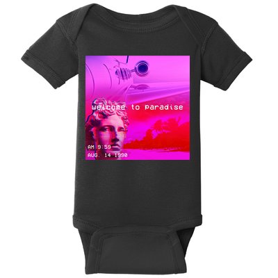Welcome To Paradise Vaporwave Baby Bodysuit