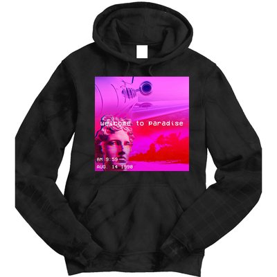 Welcome To Paradise Vaporwave Tie Dye Hoodie
