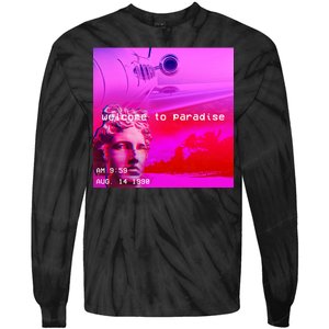 Welcome To Paradise Vaporwave Tie-Dye Long Sleeve Shirt