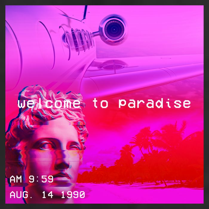 Welcome To Paradise Vaporwave Trucker Hat