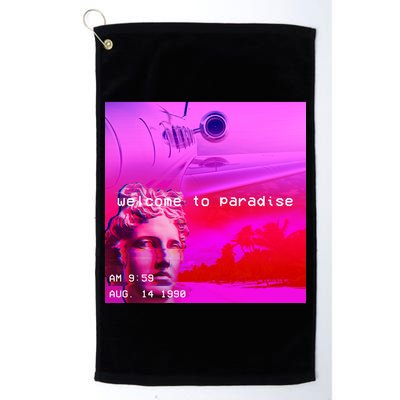 Welcome To Paradise Vaporwave Golf Towel