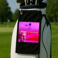 Welcome To Paradise Vaporwave Golf Towel
